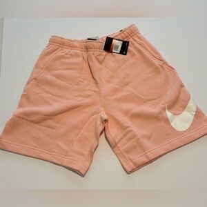 NWT Nike Club Fleece Coral French Terry Flow Shorts, Size Large